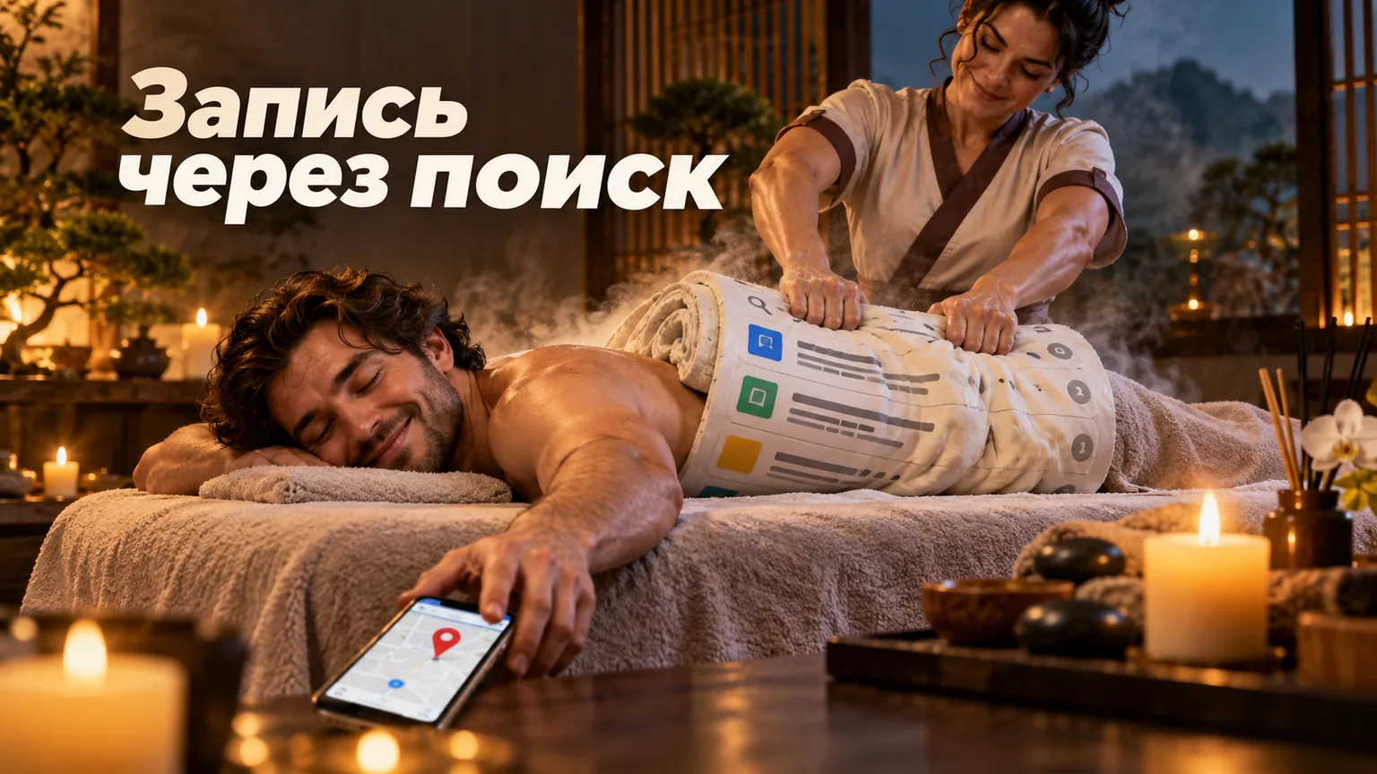 Обложка статьи: Продвижение массажного салона и СПА в Яндексе: семантика, страницы программ и Карты