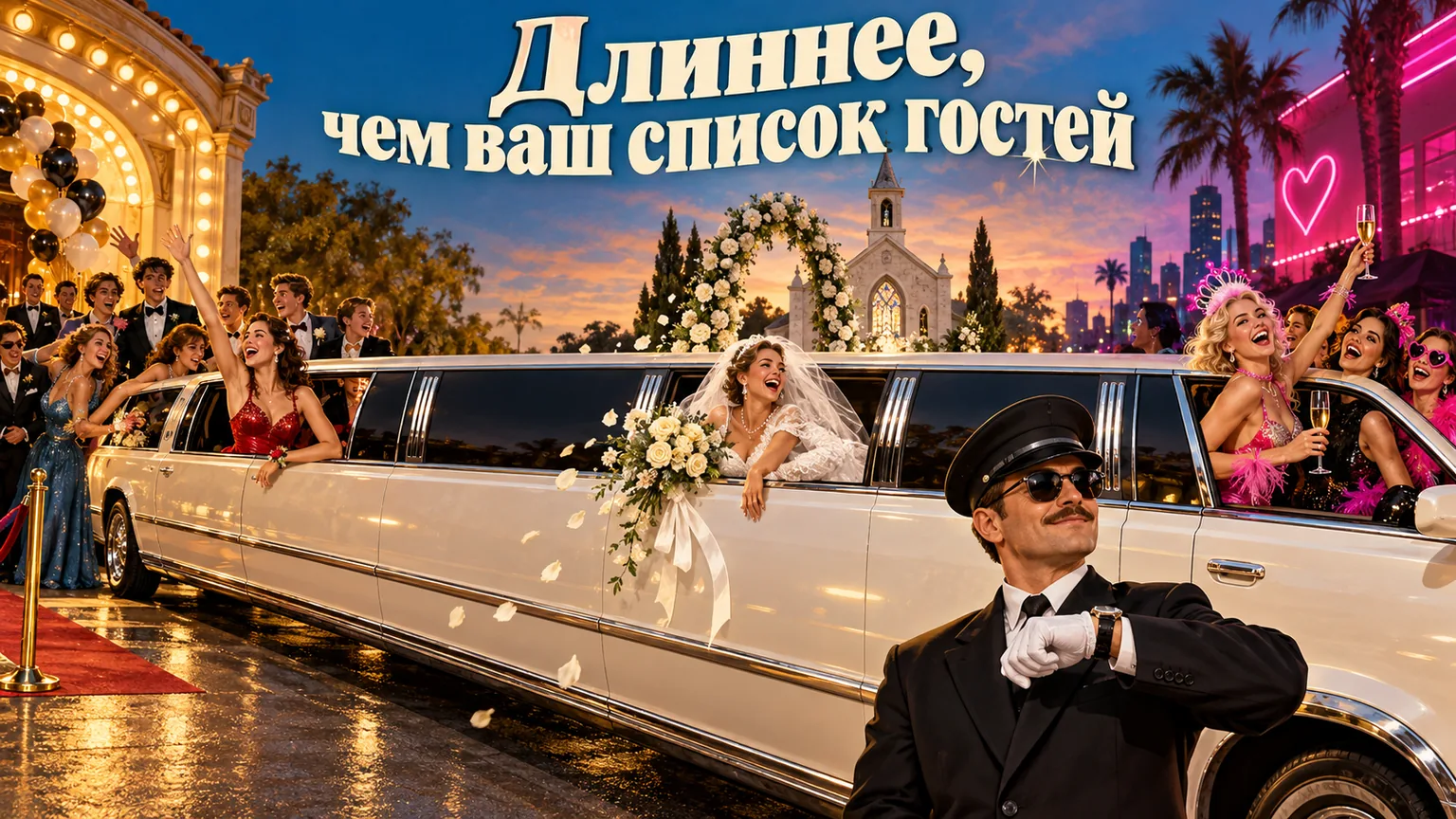 Обложка статьи: Реклама лимузинов: как заранее забрать выпускные и свадьбы